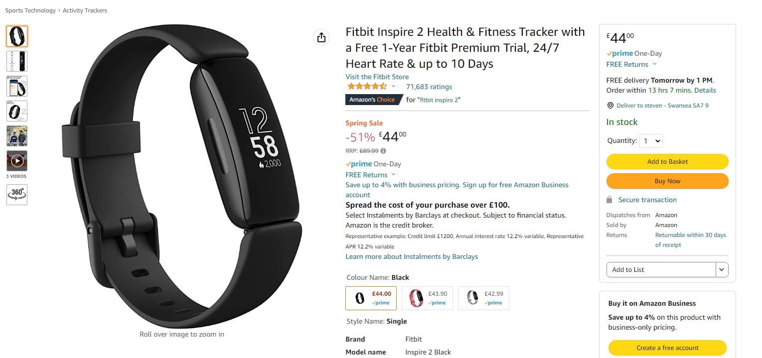 picture of fitbit with over 50% discount