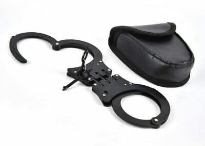 Professional Double Lock 3 Hinge Police Handcuffs With Case UK