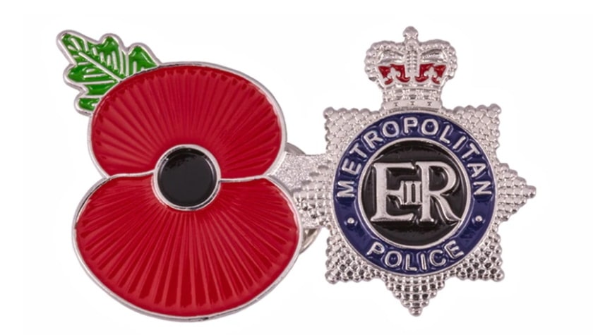 metropolitan police poppy badge
