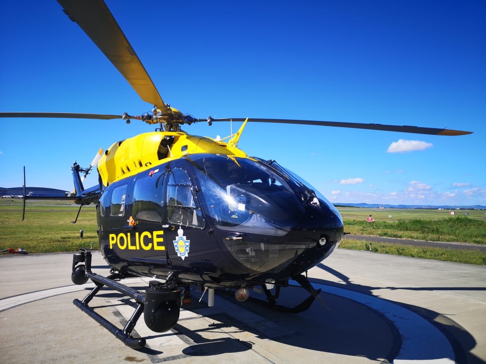 NPAS helicopter on landing pad