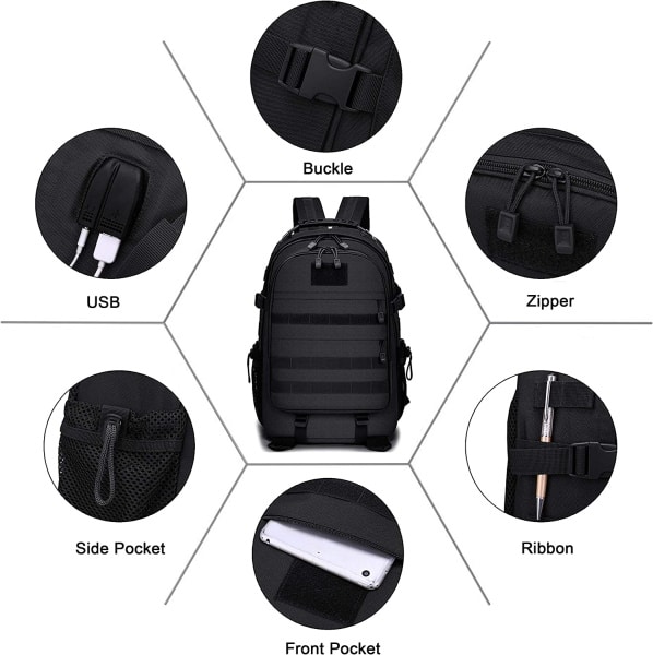 different features of this police rucksack