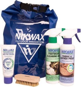 nikwax - a great product which waterproofs boots effectively. 