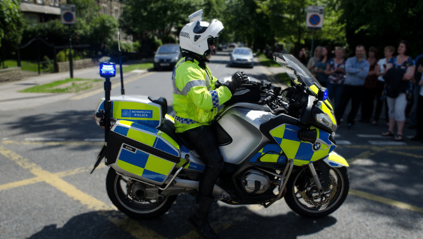 Met Police Officer on his police motorbike