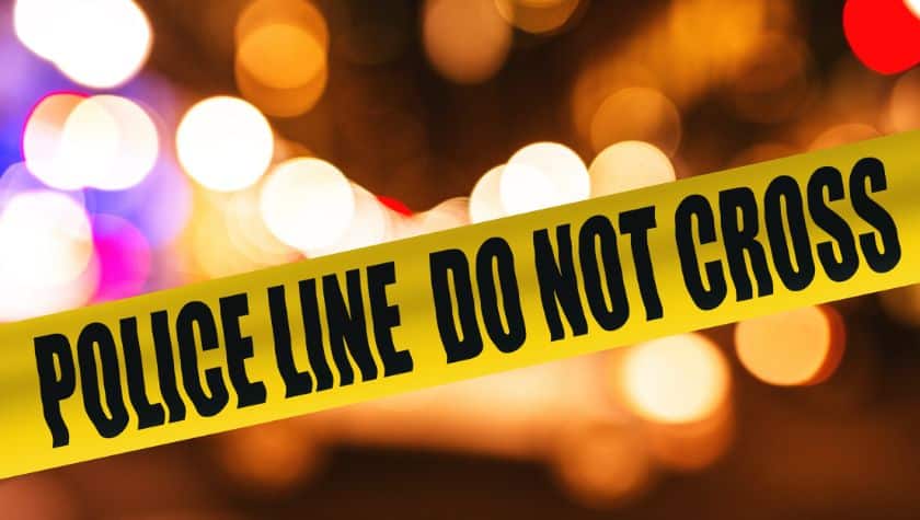 yellow police tape at a crime scene